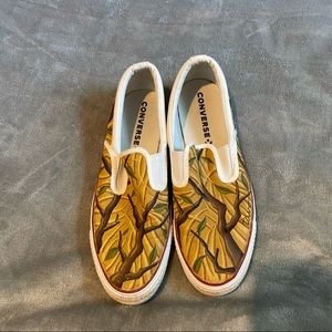 Converse custom-painted real tree camouflage